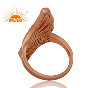 Anillo de plata de primera ley y topacio blanco para mujer, sortija, plata esterlina 925, chapado en oro rosa - Product Image 4