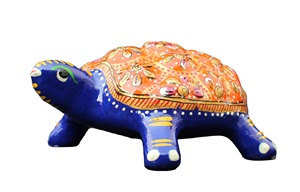 งานฝีมือโลหะนิรมลา งานฝีมือมีนาคารี รูปปั้นเต่า งานเคลือบมือทำ งานฝีมือเคลือบเงา งานเฟิงสุ่ย รูปปั้นกัชวา เสริมสิริมงคล - Product Image 2