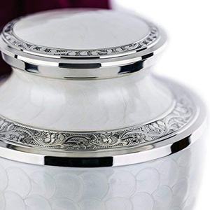 Urn — fabrication de bijoux pour adultes, métal en laiton et blanc, pour clés naturelles, avec mère de perle, couleur émail, revêtement Nickel, avec sac de velours - Product Image 2