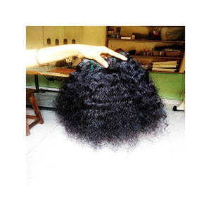 Extensiones de cabello brasileño rizado, suministro a granel de India, cabello humano, trama única - Product Image 1