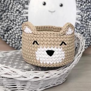 <b>Knitted</b> Bear <b>Storage</b> Basket for Home Organization - Product Image 4