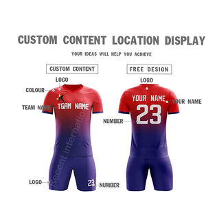 Haute qualité pas cher prix personnalisé hommes football uniforme équipe ensemble impression par transfert de chaleur 100% polyester séchage rapide vêtements de football - Product Image 2