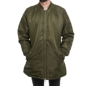 Venta caliente de manga personalizada Bloque de color O-cuello 100% Chaquetas de poliéster Jersey bordado Hombres Bomber Chaquetas largas puffer - Product Image 4