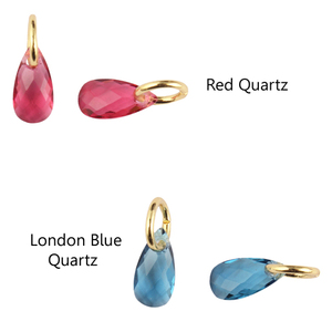 Nouvelle vente checker cut connecteur de pierres précieuses de quartz rouge 5x10mm forme de poire à facettes coupe pendentif plaqué or connecteur fait main - Product Image 3