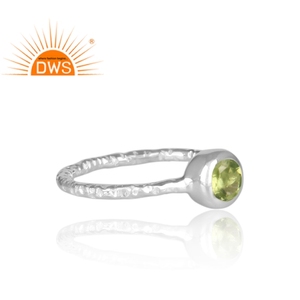 Handmade And Hand Hammered Fine 925 Silver Ring Natural <b>Green</b> Peridot Gemstone Ring Fine <b>Jewelry</b> Wholesaler - Product Image 3