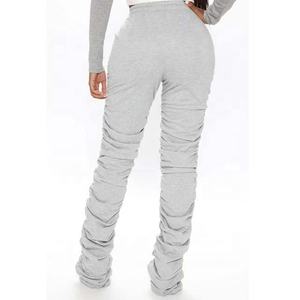 Pantalones Deportivos de Mujer, Diseño Personalizado, Verano 2026, Moda, Estilo Apilado, con Cordón, Cintura Media, Ecológicos, Poliéster/Algodón, Corte Holgado - Product Image 4