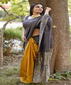 Sarees Soie Partie Porter Indien Dernier Designer Femmes Porter Sari avec Blouse Japon Satin Crape Soie Tissus Doux Impression Numérique Sari Ethnique - Product Image 5