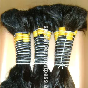 wholesale bulk hair full cuticle 100% pure virgin Indian human hair.100% Unprocessed natural bulk human hair from India.