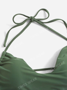 Maillot de bain d'été sexy de luxe pour femmes Bikini licou à cordon imprimé de logo personnalisé pour adultes - Product Image 3