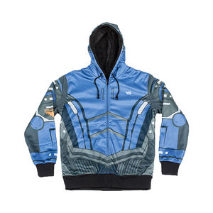 Sweat à capuche en polyester sublimé à manches longues avec fermeture éclair et logo personnalisé pour hommes, poche avant, col à capuche pour l'hiver, approvisionnement ODM - Product Image 1