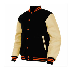 Vestes avec logo personnalisé 100% Varsity en laine et manches en cuir pour veste de baseball - Product Image 1