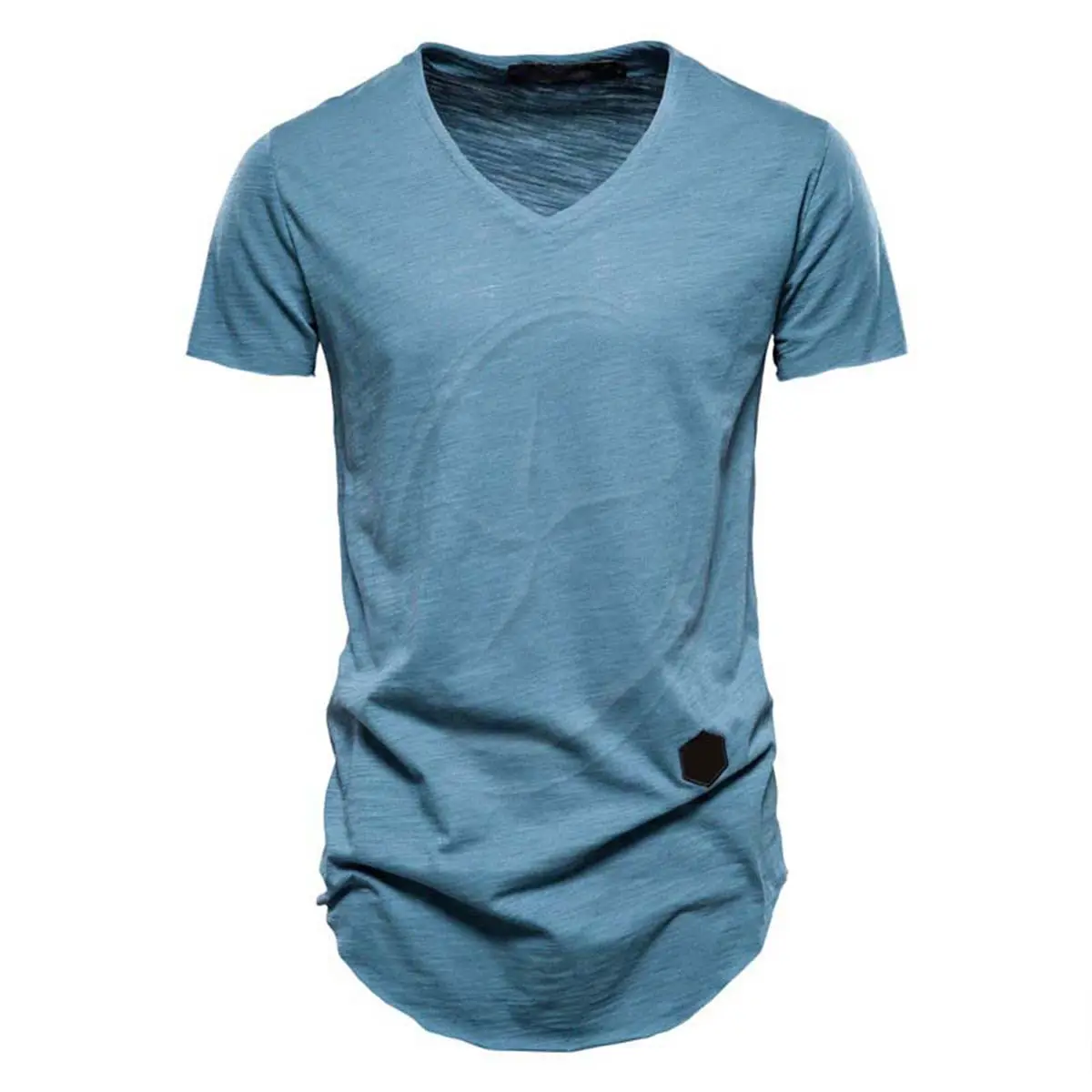 100% Cotton Brand Casual Men's T Shirt Solid Color Long Style T Shirt for Men Summer Quality Streetwear Top Tees Men