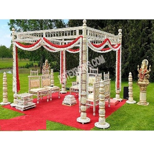 Ensemble de Mandap Sankheda pour mariage d'Inde du Sud, Mandap Sankheda traditionnel pour mariage en extérieur, Mandap Sankheda en bois pour mariage, vente aux États-Unis - Product Image 1