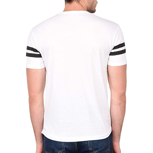 T-shirt manches courtes col rond pour homme, estival, blanc, 100% coton - Product Image 4