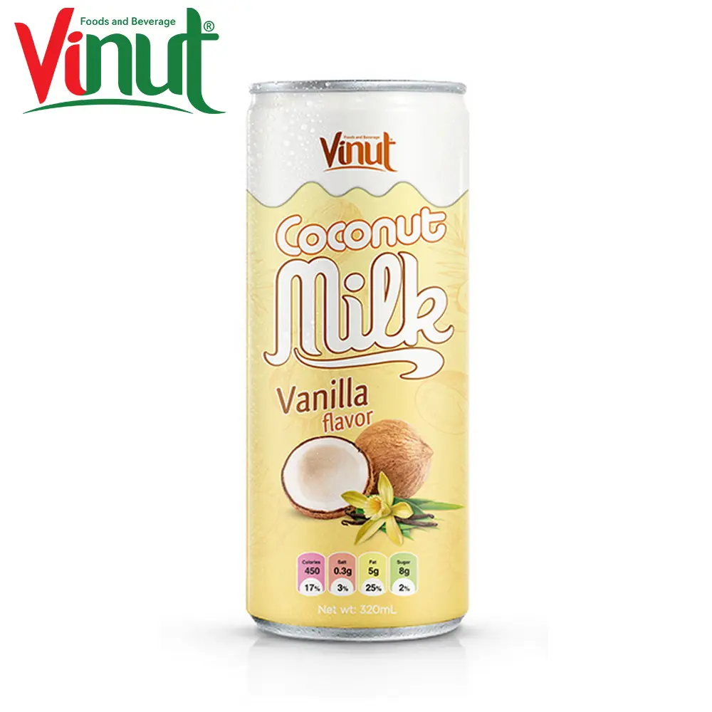 320ml VINUT Can (Tinned) Vanilla flavor Coconut milk Wholesale OEM Beverage Quick delivery HACCP and ISO Certified