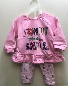 Haute qualité Original marque à manches longues décontracté coton col rond sweat ensemble pour filles tout-petits solide Bangladesh Stock Lot - Product Image 1