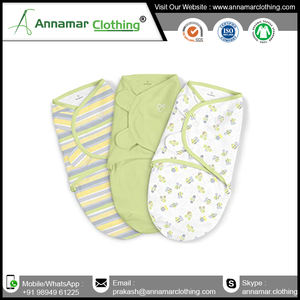 High Quality Organic Cotton 220 GSM Baby Adjustable Swaddle Wrap Made in India with Custom logo an Label - Product Image 5