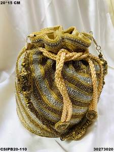 Bridal Evening <b>Bags</b> Elegant Potli <b>Bags</b> Embroidery Craftstages International Model CSIPB20-110 <b>for</b> <b>Weddings</b> Special Occasions - Product Image 2