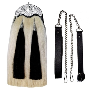 Espora tradicional de crin de caballo con 2 borlas negras para bandas de pipes de trajes escoceses de las Tierras Altas |   THISTLE ROSE ENTERPRISES OEM ODM - Product Image 5