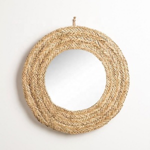 Exquisitos Espejos Redondos Vintage de Pared de Pasto Marino para Decoración del Hogar, Espejo Redondo de Pasto Marino de Tamaño Pequeño - Product Image 1