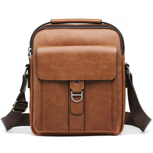 Marque de luxe Vintage Messenger Bag hommes sacs à bandoulière en cuir affaires décontracté marron sacs à bandoulière pour hommes - Product Image 1