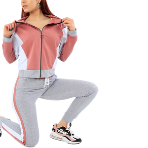 OEM High Quality Custom Women <b>Tracksuit</b> jogging Sports Sets Workout <b>Plain</b> <b>Tracksuits</b> For Women and girls - Product Image 6