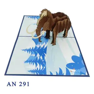Strass Pop Up Karte 3D Großhandel Heiße Produkte Handgemachte Tiere Gruß papier Vietnam Kirigami Laser Cut Custom