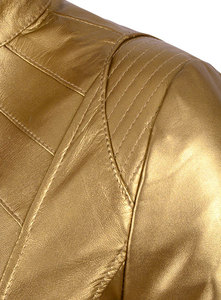Chaqueta de piel de oveja de diseño clásico para mujer, color dorado, todos los colores, nuevo, 2020 - Product Image 2