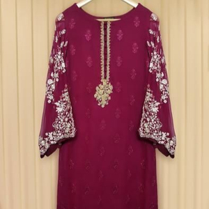 -LATEST-BEAUTIFUL---NEW---EMBROIDERY---ON KURTA WITH--<b>PANT</b>---FOR Party-wear-dress with Applique Work for Party/ Wedding =2021. - Product Image 1