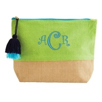 Offre promotionnelle : Sacs cosmétiques pour femmes en jute recyclé, personnalisés, avec fermeture éclair, poignée souple, écologiques, motif à pois tendance, meilleur prix