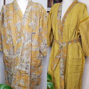 Fabricant et grossiste de kimonos pour femmes, peignoir en coton, robe de plage, robe Kantha faite à la main, peignoir 100% coton - Product Image 6