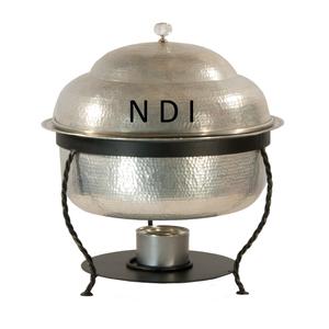 Plato de frotamiento sostenible decorativo hecho a mano con soporte de quemador Calentador de alimentos de alta calidad estándar Plato de frotamiento de buffet - Product Image 4