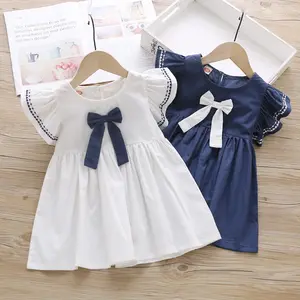 Vestido de algodón a la moda para niñas de 2 a 6 años de alta calidad