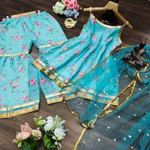 Ensemble Sharara spécial saison des mariages avec dupatta à sequins, ensemble Kurti prêt à porter pour femmes - Product Image 2