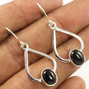 ผู้ขายที่ดีที่สุดทำด้วยมือธรรมชาติสีดำนิล925สเตอร์ลิงเครื่องประดับทำด้วยมือต่างหูห้อยและปล่อยของขวัญสำหรับผู้หญิง - Product Image 1