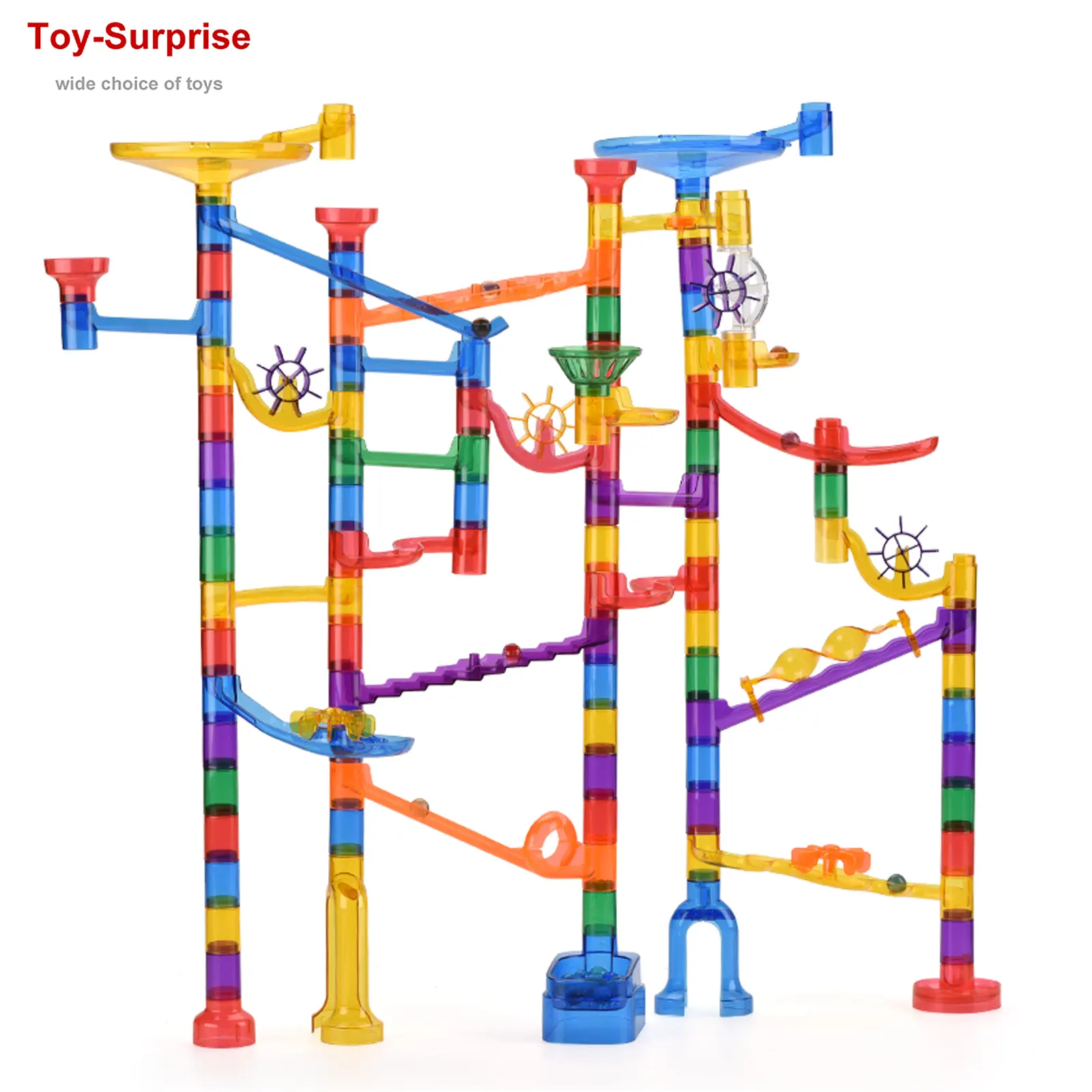 118pcs Marble Run Race Track Building Blocks Kids 3D Maze Ball Roll Toy DIY Marble Run Race Coaster Set Christmas Gift