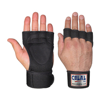 Empuñadura de cuero con 3 agujeros para los dedos, almohadilla de agarre de mano para levantamiento de pesas, Fitness, gimnasio, de cuero