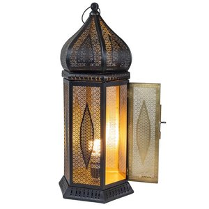 Lampe lanterne de Table en métal Oriental, noir et or, Style marocain, fait à la main, de très bonne qualité, nouveauté 2020 - Product Image 3