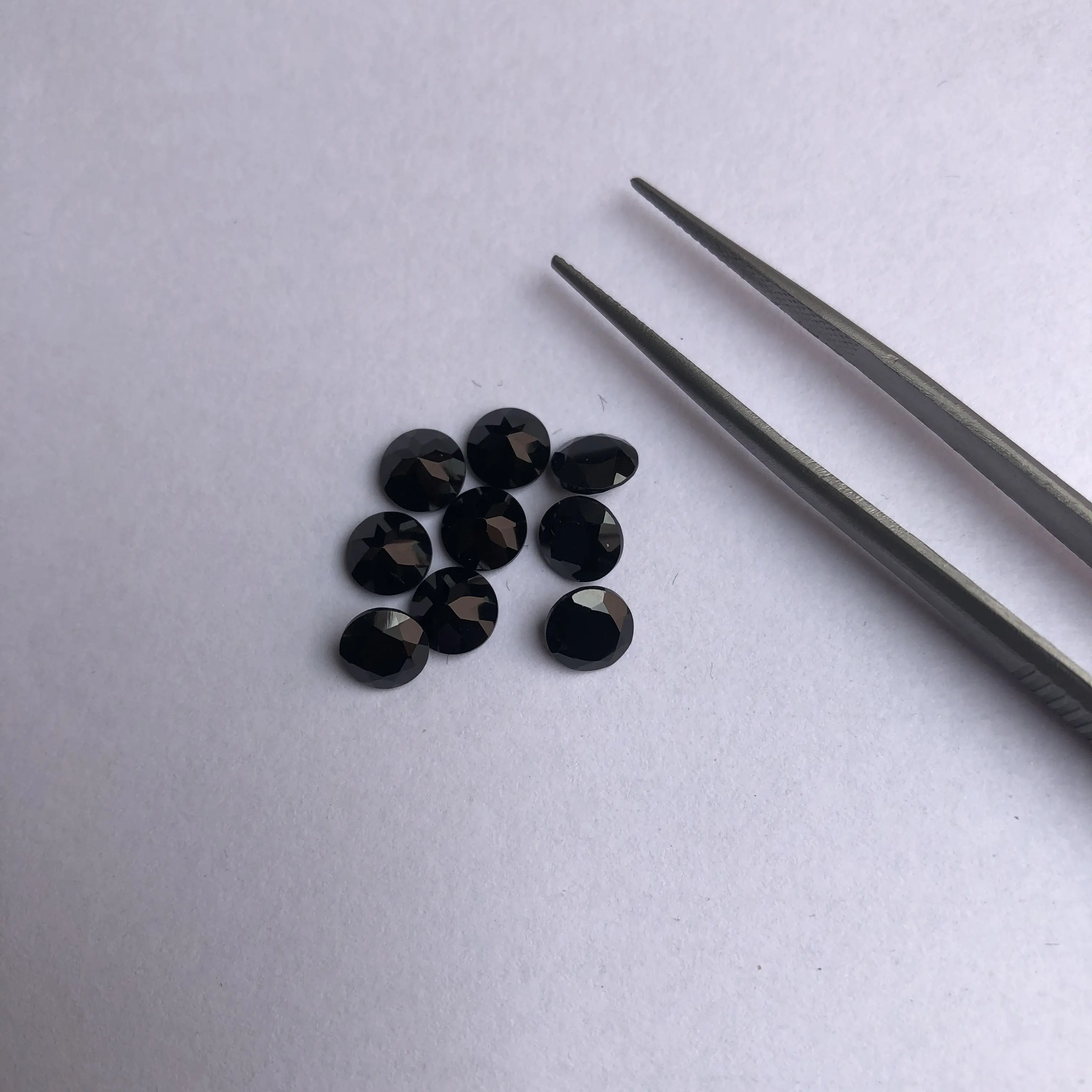 3.5mm Natural Black Spinel Semi Precious Faceted Round Wholesale Loose Gemstones Hot Bulk Deal Supplier Buy Now Closeout Deals