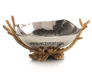 Tazones Decorativos Redondos Blancos Transparentes con Diseño de Hojas Negras, Venta al por Mayor a Precio Razonable desde India - Product Image 4