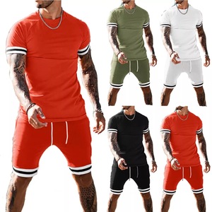 Camiseta deportiva de alta calidad para hombre, conjunto de camisetas y pantalones cortos con logotipo personalizado, secado rápido, verde, negro, 100% - Product Image 4