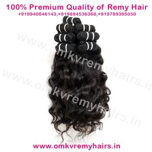 Máquina de tejido profundo virgen de alta calidad de primera calidad, extensiones de cabello humano ondulado indio Remy de doble trama que nunca se desprenden - Product Image 2