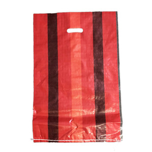 <span class=keywords><strong>Bolsa</strong></span> de Compras Tejida de PP con Rayas Coloridas Laminadas y Asas Perforadas - Product Image 4