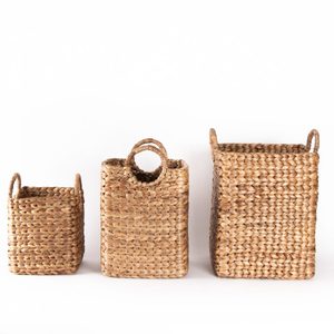 Customized High Quality Water Hyacinth <b>Rectangle</b> <b>Storage</b> <b>Baskets</b> Classic Home Organizer with Various Sizes Available - Product Image 6