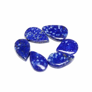 Lapis Lazuli naturel pierre précieuse à facettes ronde et cabochon en forme de poire pour la fabrication de bijoux et de bijoux couleur bleue - Product Image 4