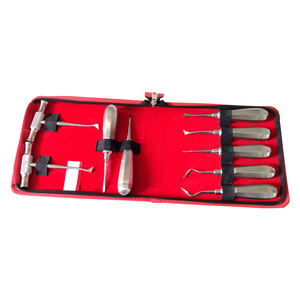 Juego de 9 Elevadores de Raíz Dentales Más Vendidos para Extracción, Limpieza y Relleno de Dientes, en Estuche de Cuero OEM ODM - Product Image 1