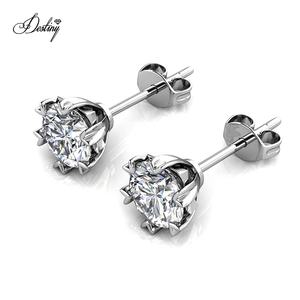 Boucles d'oreilles mini cœur en argent sterling avec diamant de laboratoire <span class=keywords><strong>GRA</strong></span> Moissanite durable avec certificat Bijoux fins Destiny Jewellery - Product Image 4