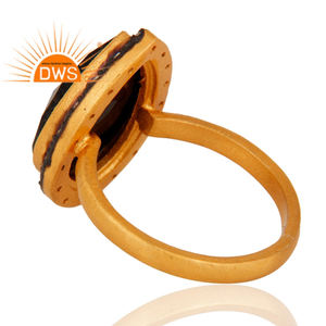 แหวนพลอยโอนิกซ์สีดำเงิน925ทำด้วยมือเครื่องประดับชุบทอง24K คอลเลกชันคลาสสิก - Product Image 3