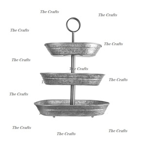 Plateau de service rond le plus vendu, qualité supérieure, plateau galvanisé pour collations et aliments, pour utilisation en vaisselle de mariage - Product Image 2