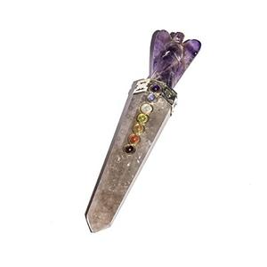 Baguettes de pierre précieuse en améthyste, thérapie de guérison et Massage avec Angle, meilleur prix, 7 chakras, offre spéciale, - Product Image 1